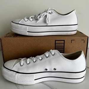 Converse Women's All-Star Lift Leather Clean Ox Sneakers - White - 9.5